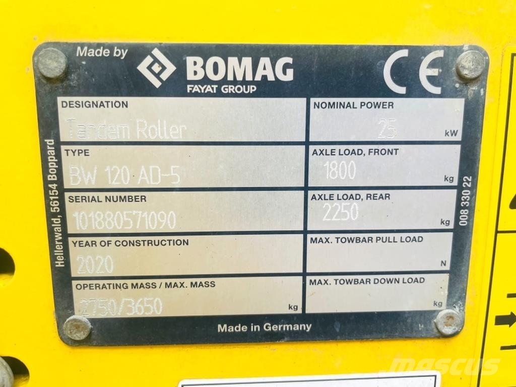Bomag BW120 AD-5 Οδοστρωτήρες διπλού κυλίνδρου