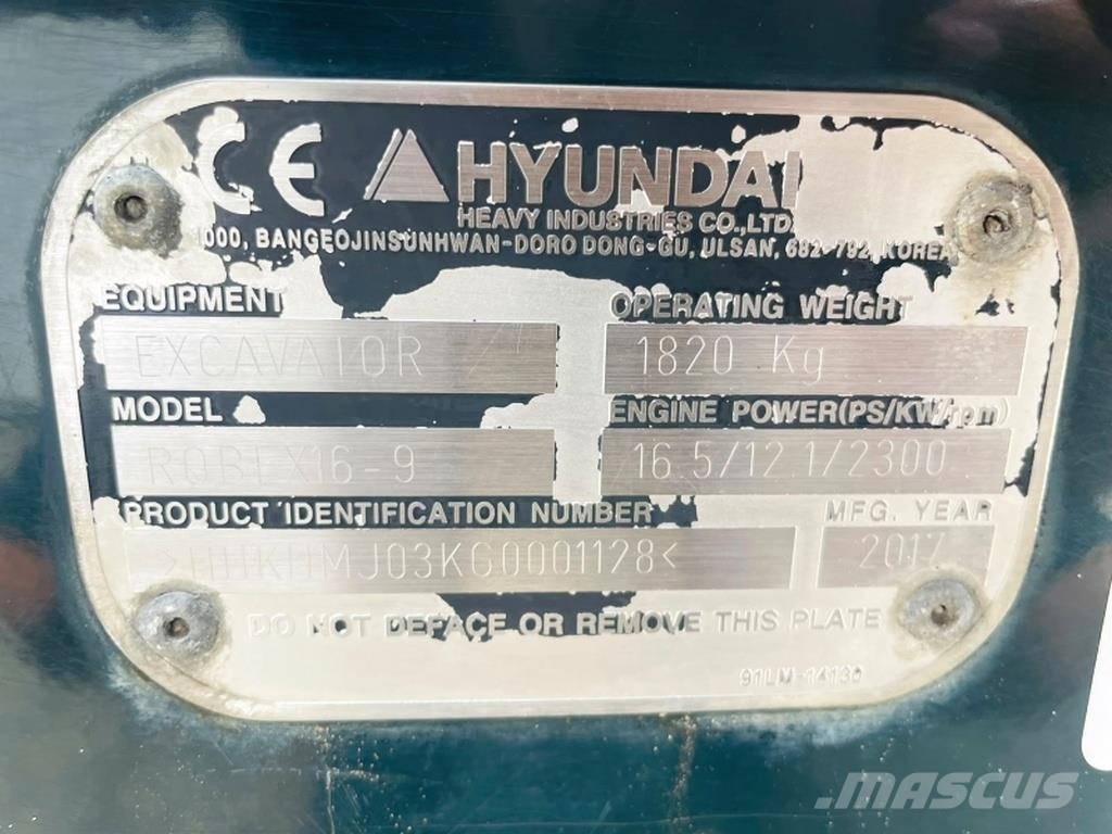 Hyundai Robex 16-9 Minibagger < 7t
