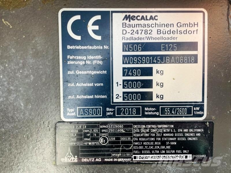 Mecalac AS900 Cargadoras sobre ruedas