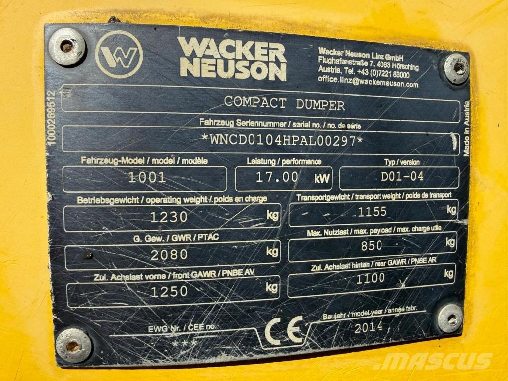 Neuson 1001 Vehículos compactos de volteo