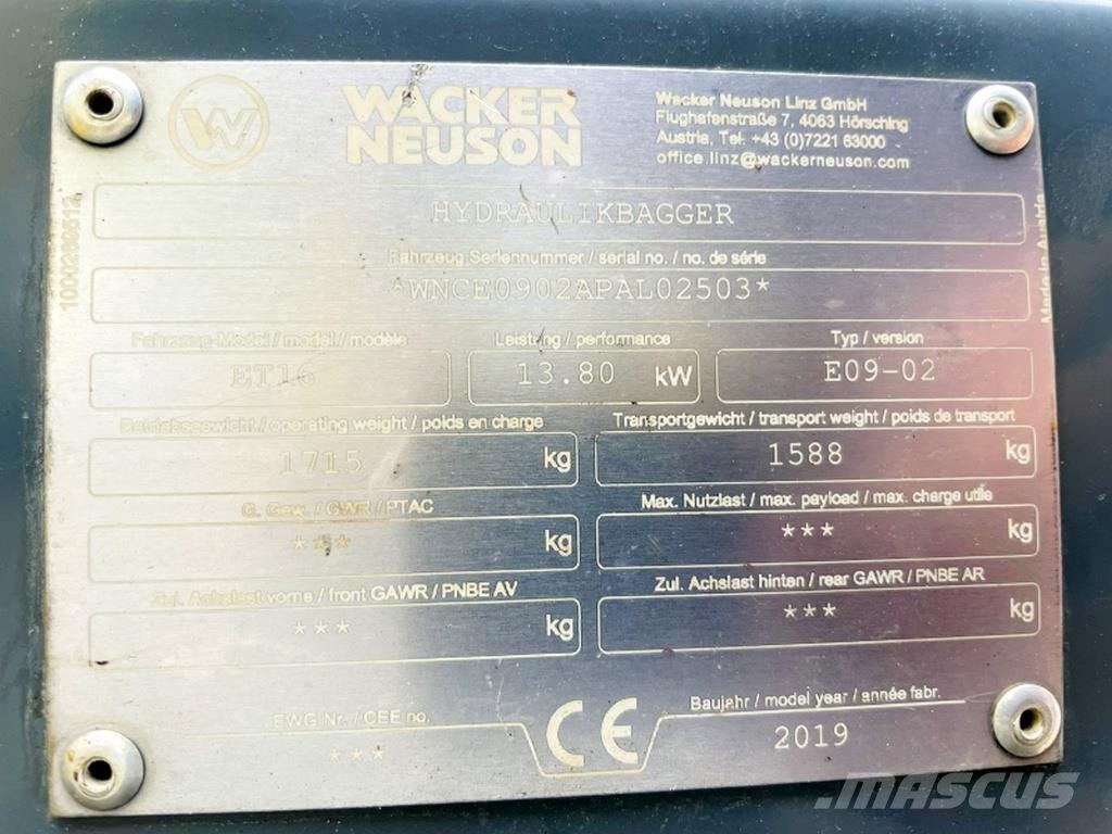 Neuson ET16 حفارات صغيرة أقل من 7 طن (حفارات صغيرة)