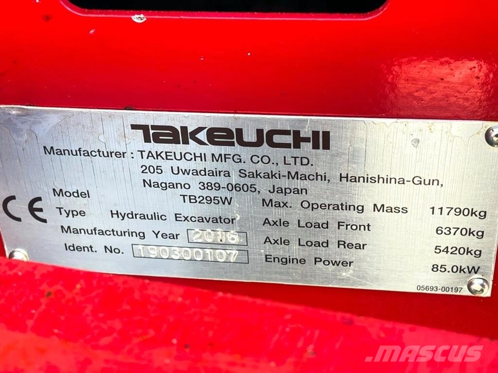 Takeuchi TB295W Wheeled excavators
