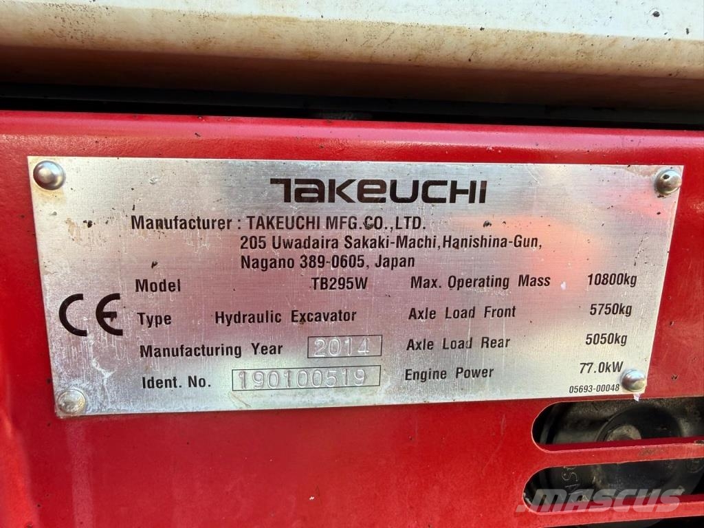 Takeuchi TB295W-V Excavadoras de ruedas