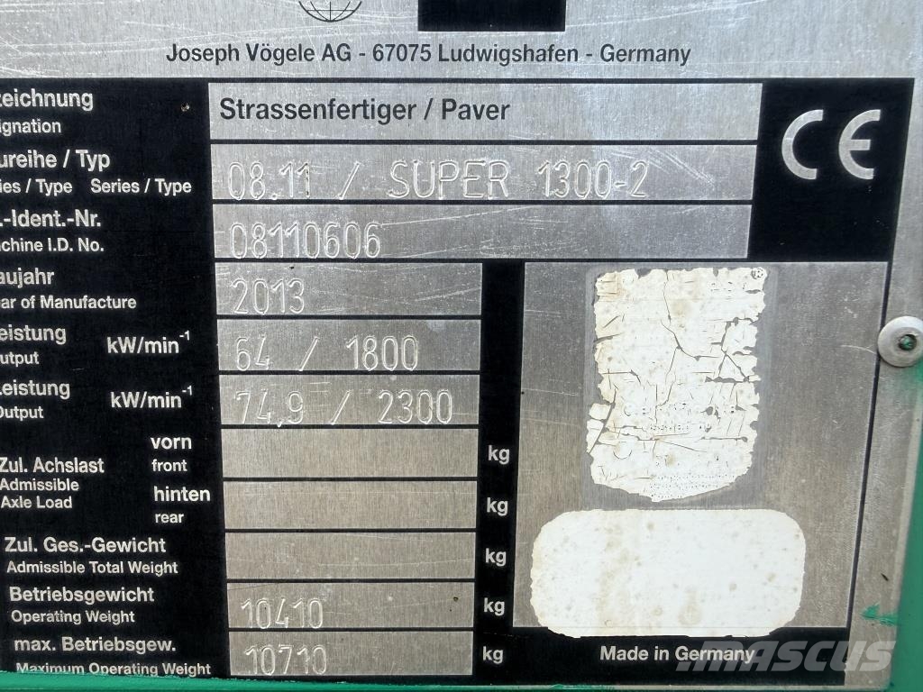 Vögele Super 1300-2 Asfalttikoneet