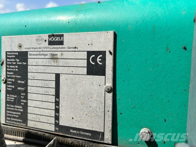 Vögele Super 800 Typ 0790 Asfaltsläggningsmaskiner