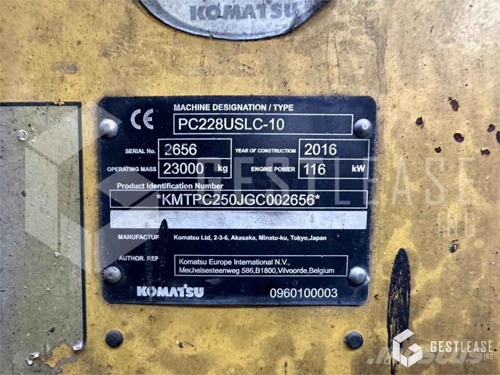 Komatsu PC228USLC-10 Crawler excavators