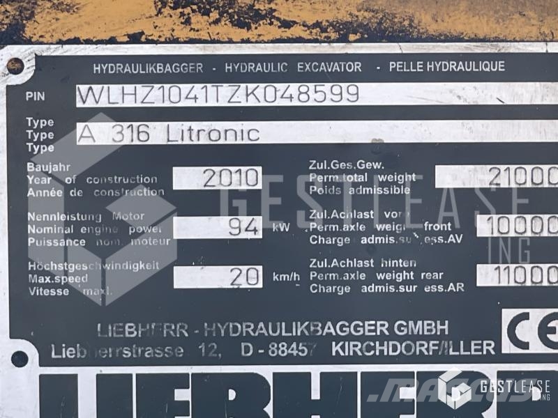 Liebherr A316 轮式挖掘机