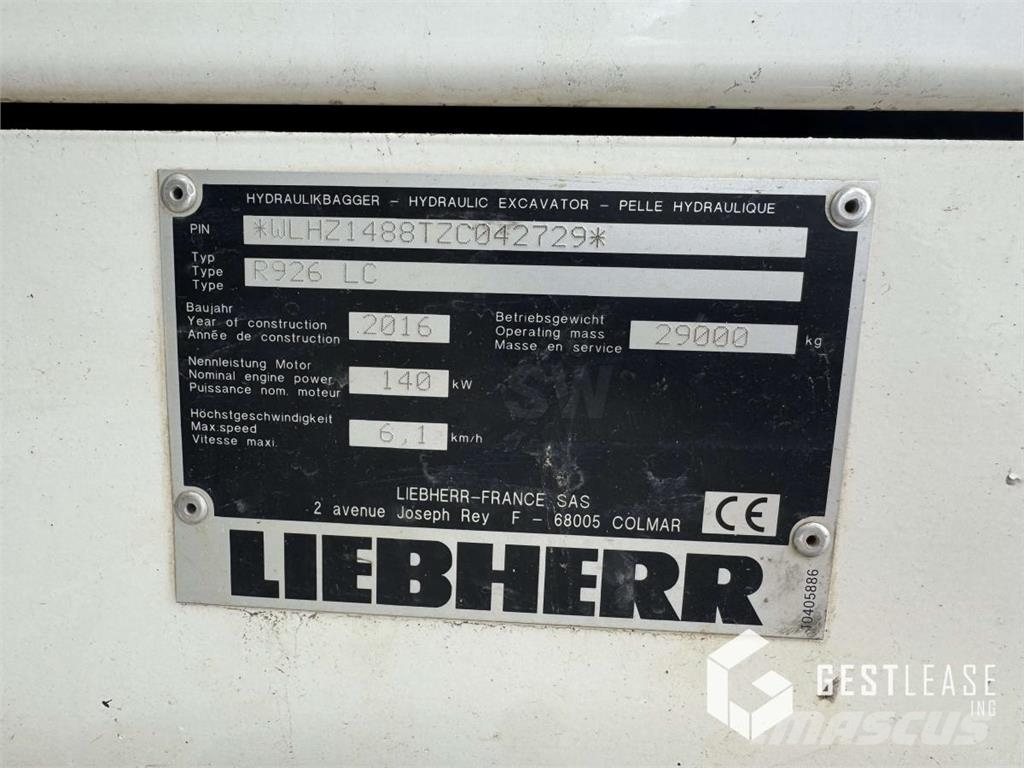 Liebherr R 926 LC 履带挖掘机