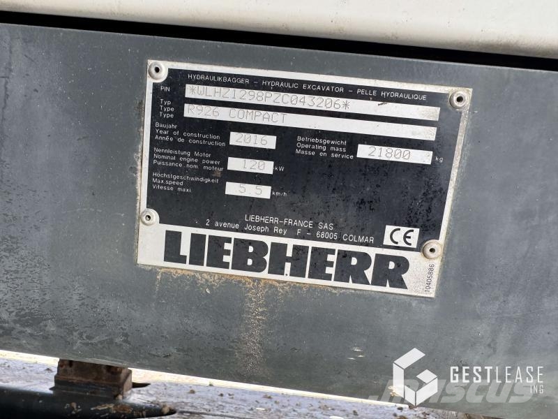 Liebherr R926 Compact 履带挖掘机