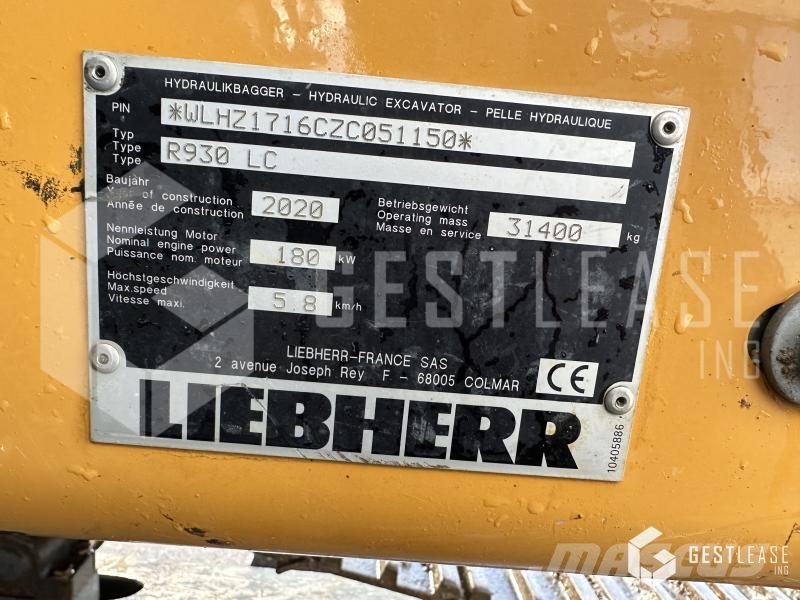 Liebherr R930LC G8 Excavadoras sobre orugas