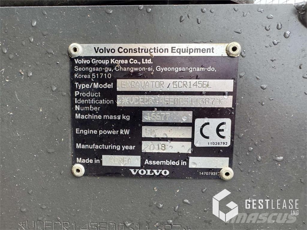 Volvo ECR145 EL Rupsgraafmachines