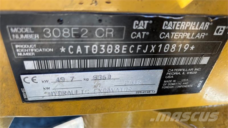 CAT 308E 2CR 8 ton maskine Rupsgraafmachines
