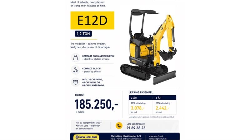 New Holland E12D Her og nu tilbud 小型挖掘机