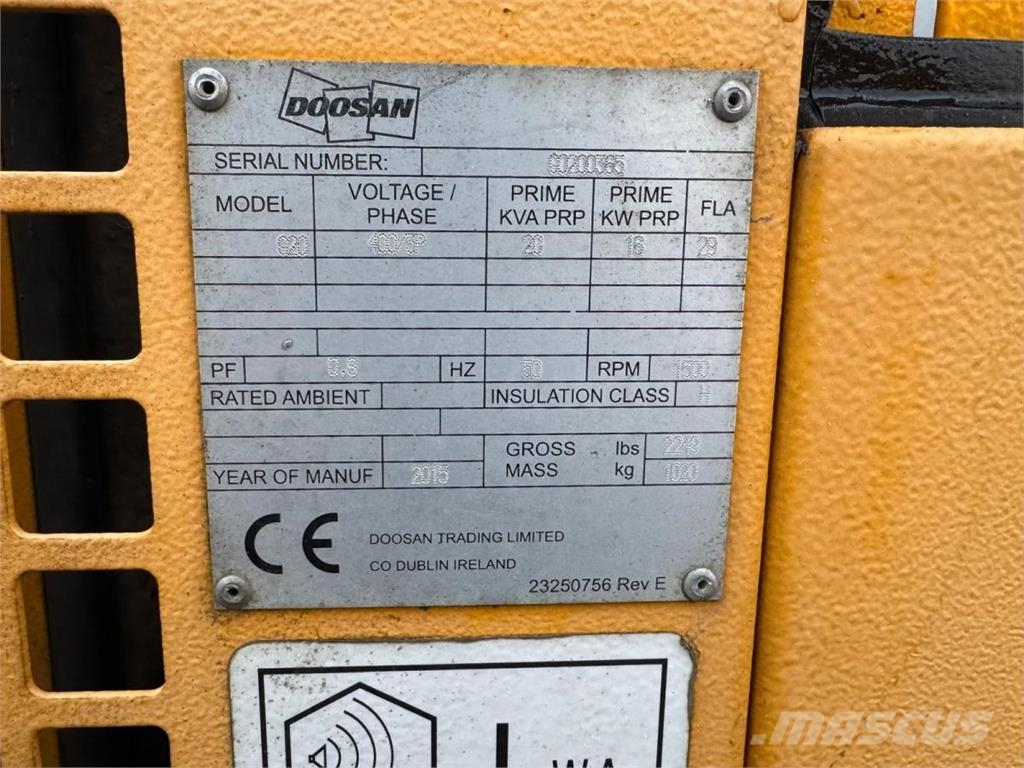 Doosan G20 Dieselgeneraattorit