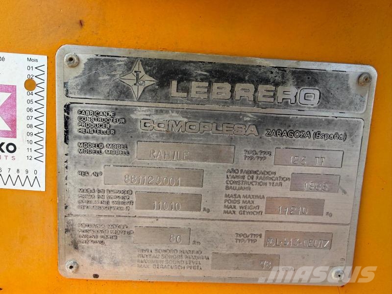 Lebrero RAHILE 125TT Compactadores de solo