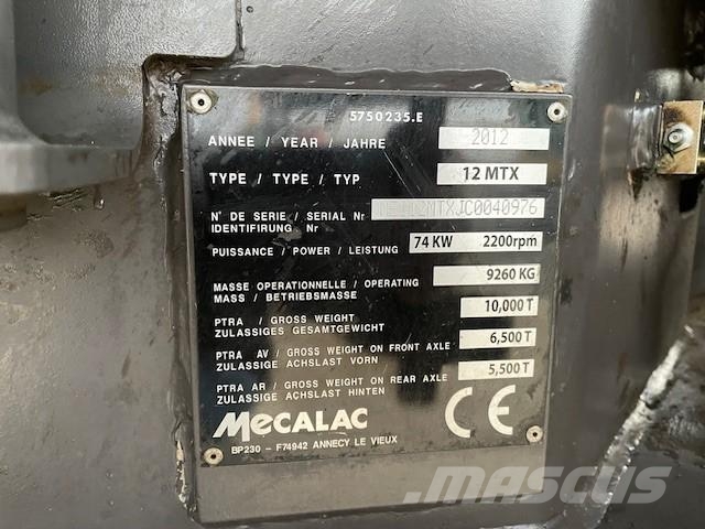 Mecalac 12 MTX Gumikerekes kotrók