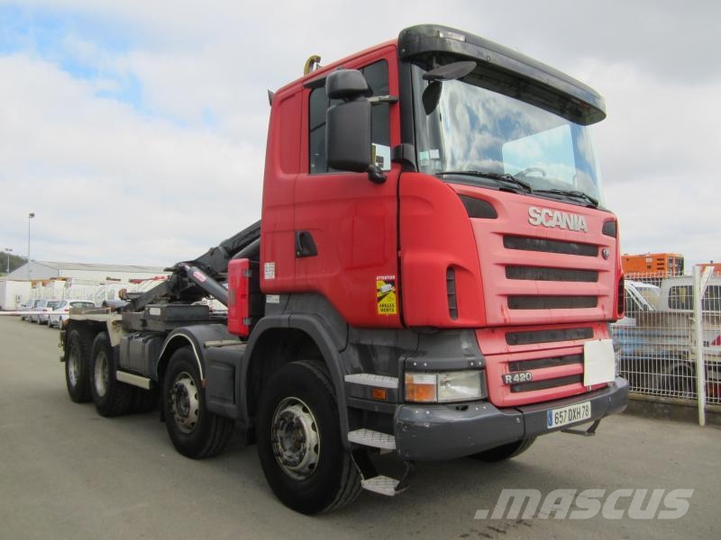 Scania R 420 Camiões caixa desmontável com elevador de cabo