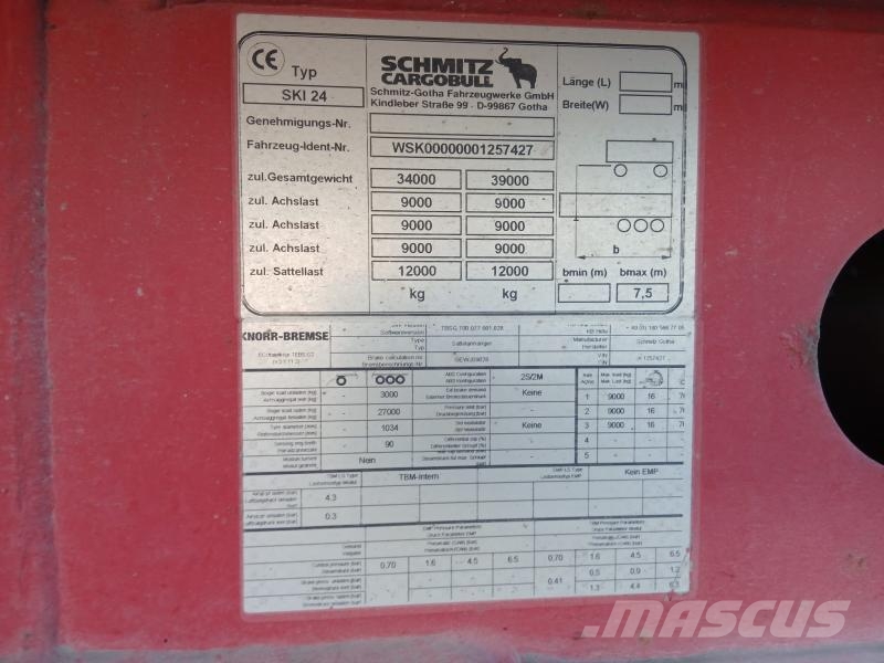 Schmitz Cargobull Non spécifié Billenő félpótkocsik