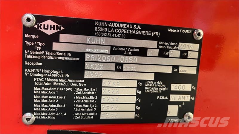 Kuhn PRIMOR 2060 S Drejbar tud Ostala oprema za žetvu stočne hrane