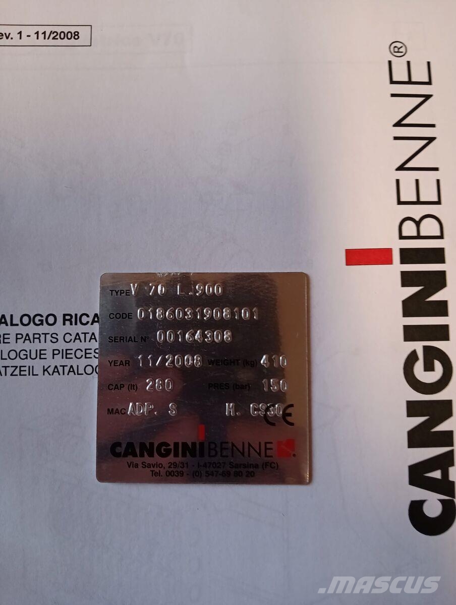 Cangini Benne V70 L 900 سحق الدلاء