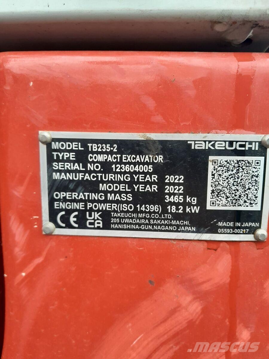 Takeuchi TB 235-2 V3 Mini bageri < 7t
