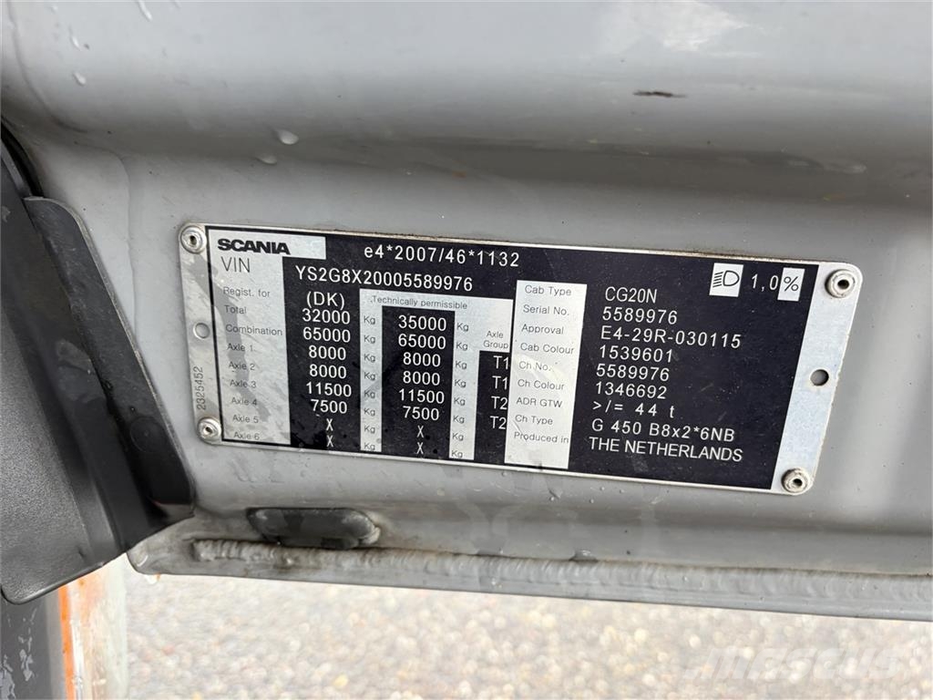 Scania G450 8x2 Chassis Шасі з кабіною