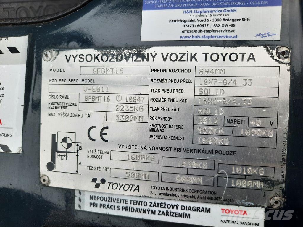 Toyota FBMF T 16 Vollfreihub شاحنات ذات رافعات شوكية تعمل بالكهرباء