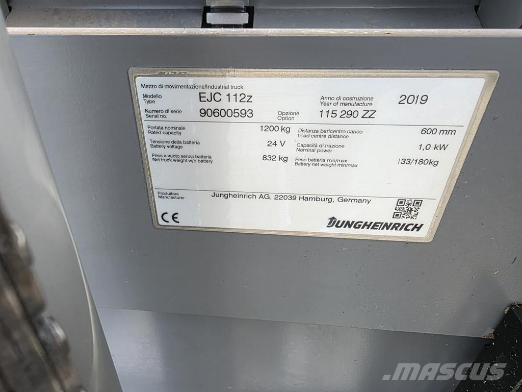 Jungheinrich EJC112z Meeloop stapelaar