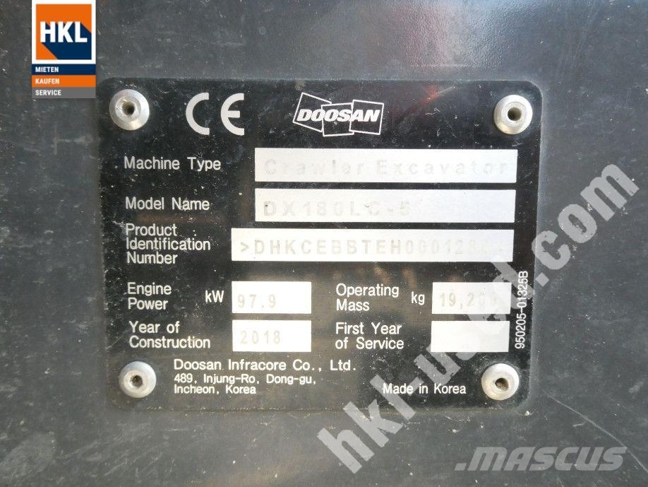Doosan DX 180 LC-5 Pelle sur chenilles