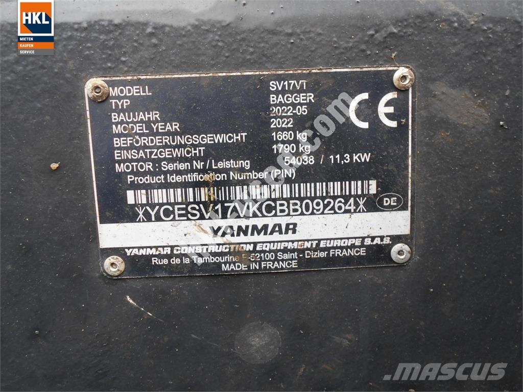 Yanmar SV 17 Minibagger < 7t