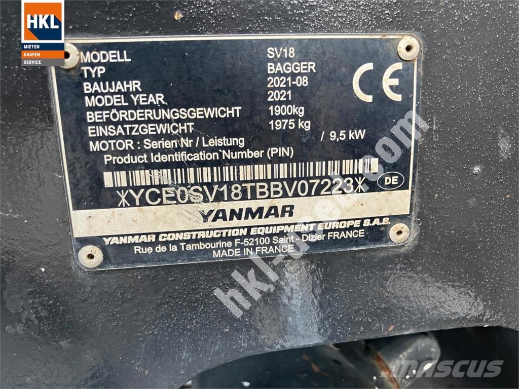 Yanmar SV 18 Minibagger < 7t