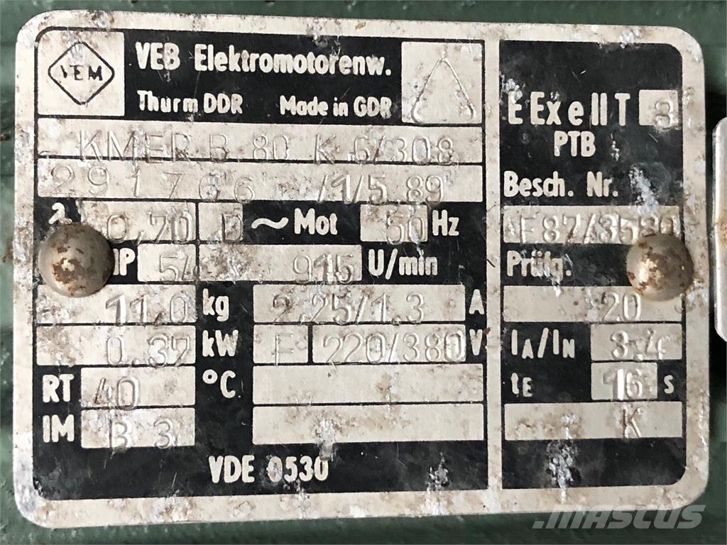 0,37 kW VEB Type KMER B80 K6/308 E-Motor Motoren