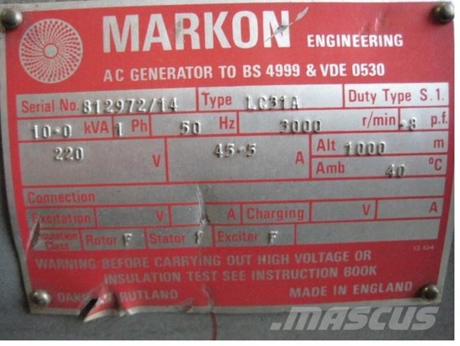 10 kVA Markon Type LC31A Generator Ostali generatori