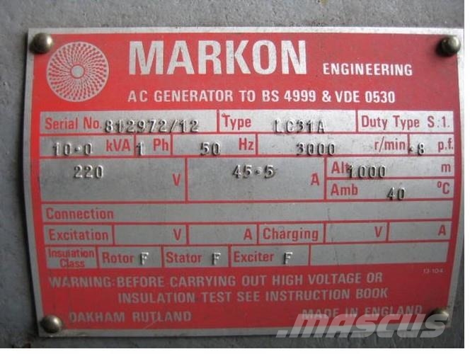  10 kVA Markon Type LC31A Generator Ostali generatori