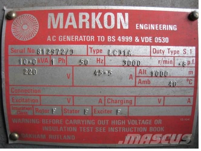  10 kVA Markon Type LC31A Generator Ostali generatori