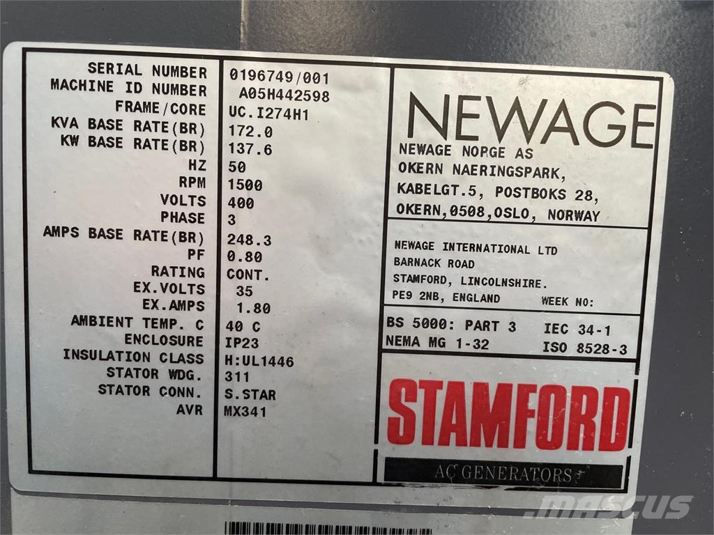  172 kVA Stamford generator Ostali generatori