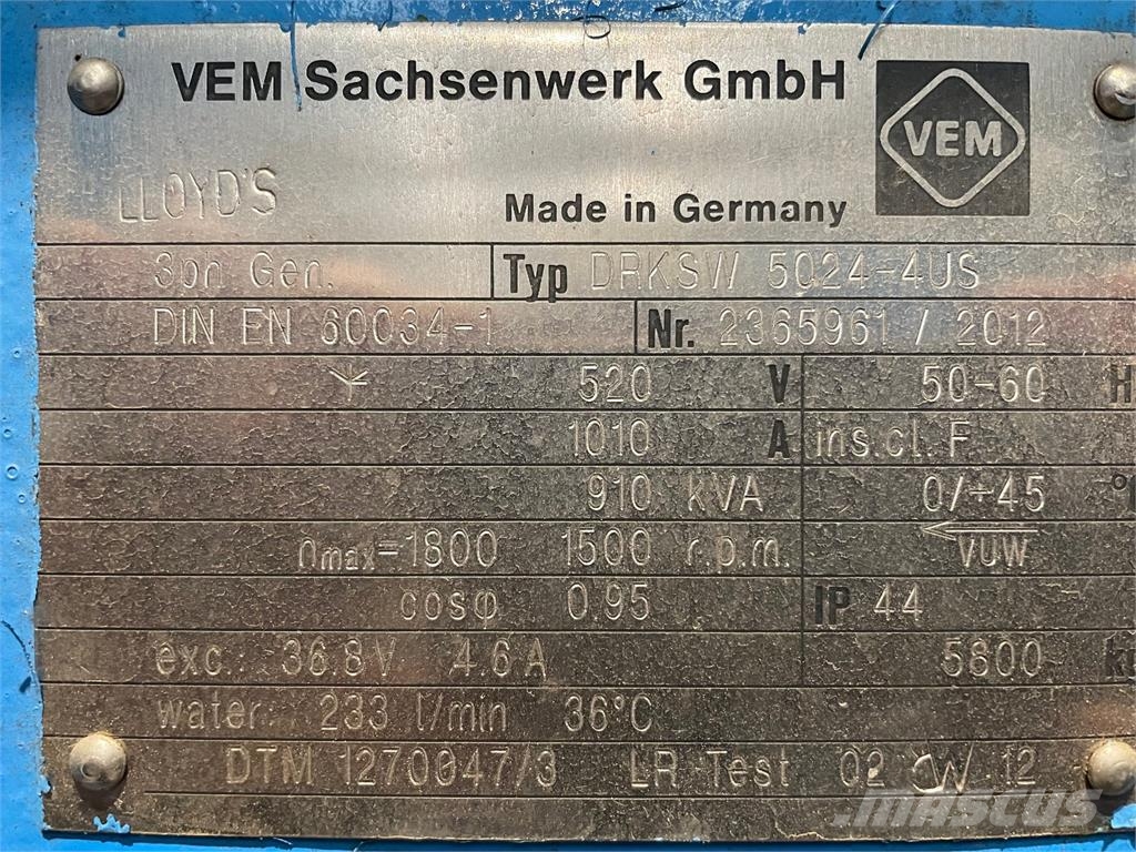 1750 kVA VEM Generator type DRKSW 5024-4US Ostali generatori