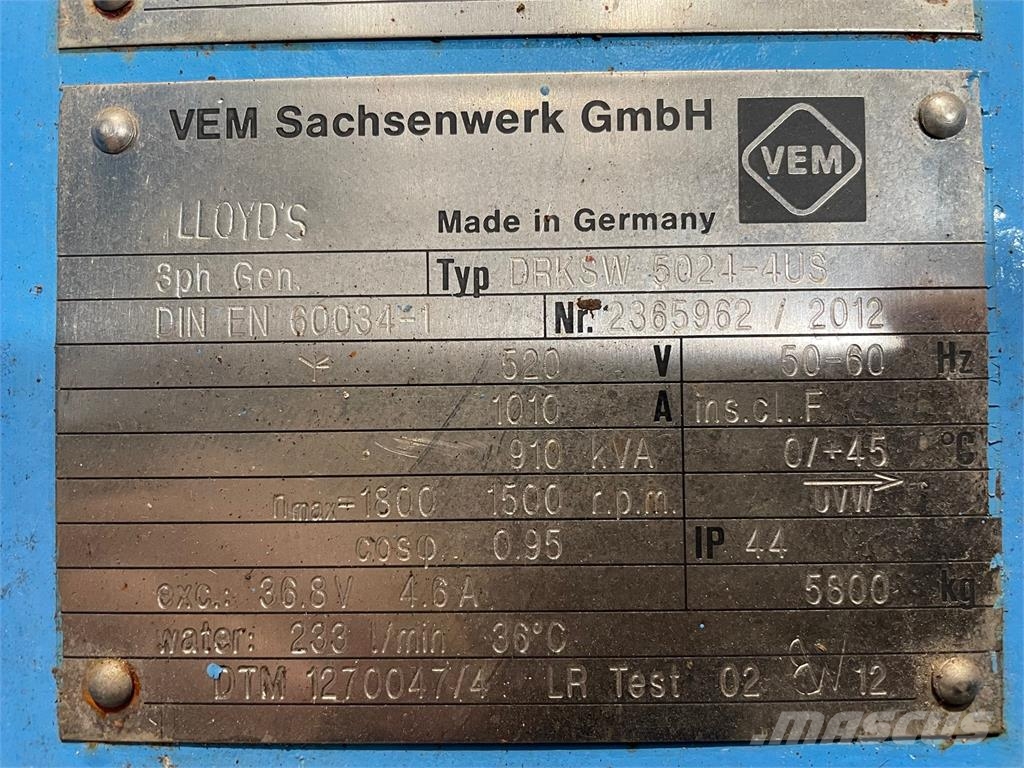 1750 kVA VEM Generator type DRKSW 5024-4US Ostali generatori