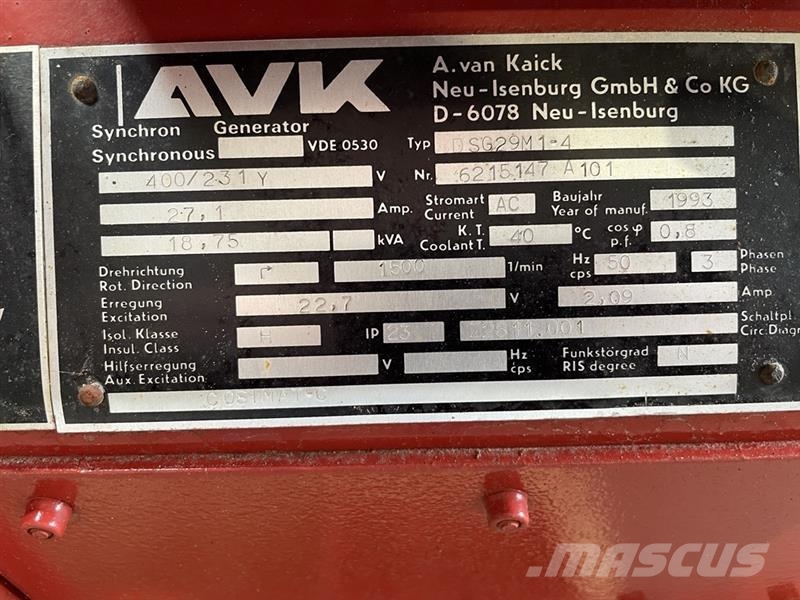 18.75 kva Mitsubishi S4E generatoranlæg m/AVK gene Andre generatorer