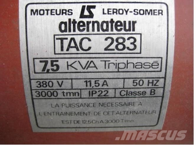 7.5 kVA Leroy-Somer Type TAC 283 generator KUN TIL Ostali generatori