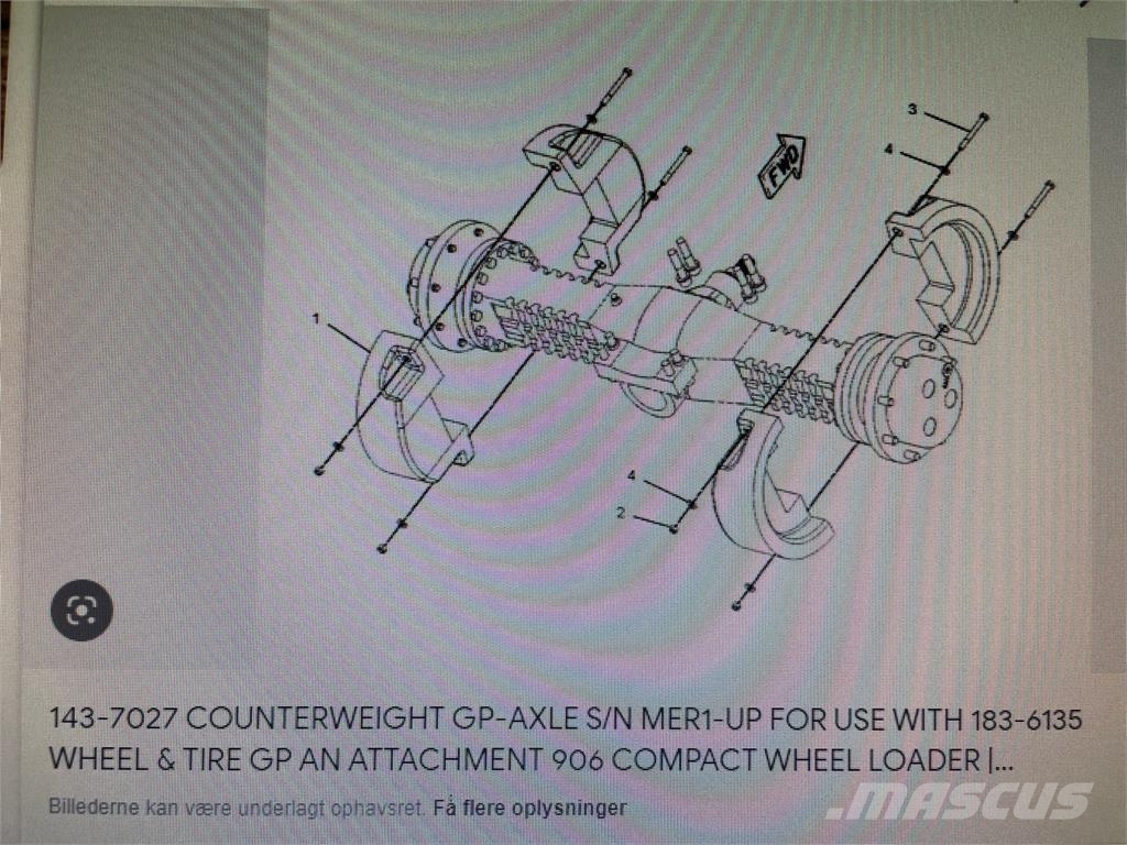 Akselballast klodser, Cat 906-907-908 - part no. 1 Ďalšie komponenty