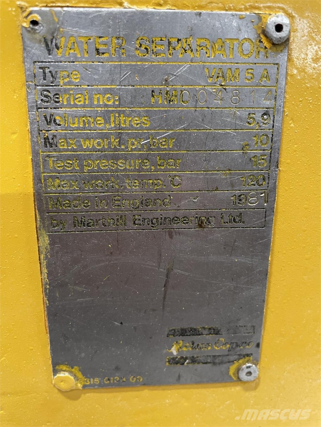 Atlas Copco VAM 5A-3 automatisk vandudskiller مكابس