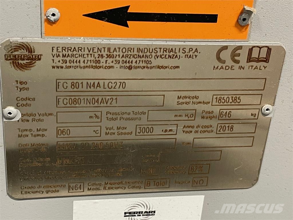 Centrifugalblæser Type FG 801 N4A LG 270 Ďalšie komponenty