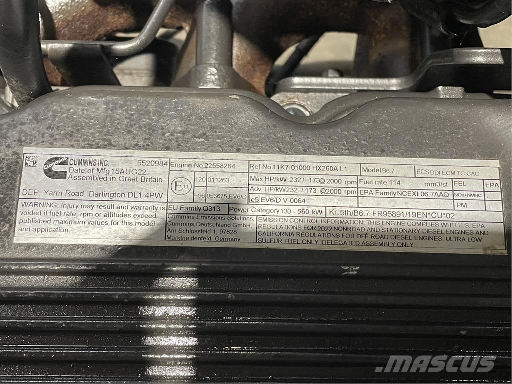 Cummins B6.7 EU Family Q313 motor 엔진