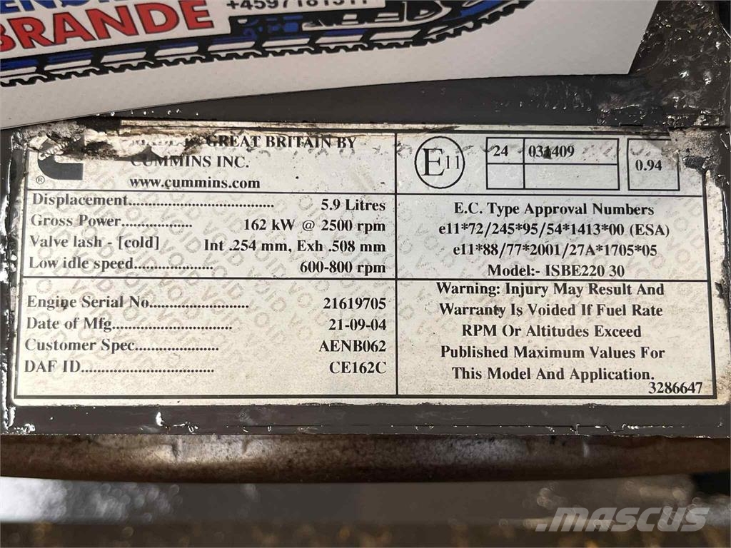 Cummins ISBE220 30 5.9L Paccar motor 发动机