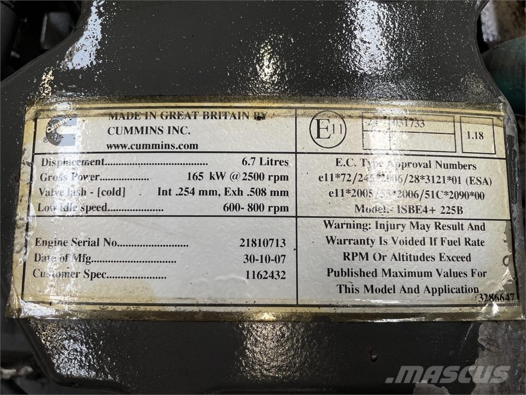 Cummins ISBE4+ 225B 6.7L motor محركات