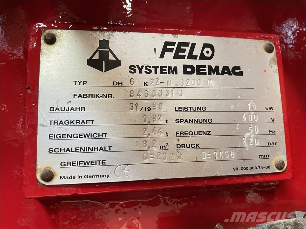 Demag Feld DH6 K22-N-3200M el-hydraulisk polygrab Greifer