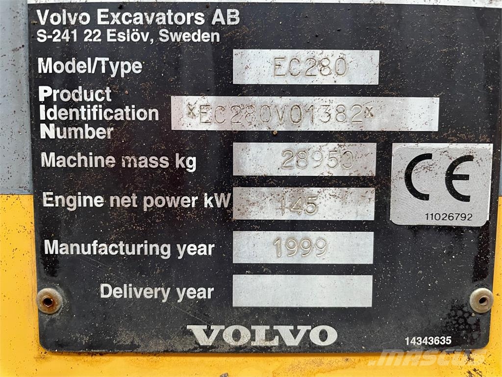 Førerhus ex. Volvo EC280, s/no. 1382 Ďalšie komponenty
