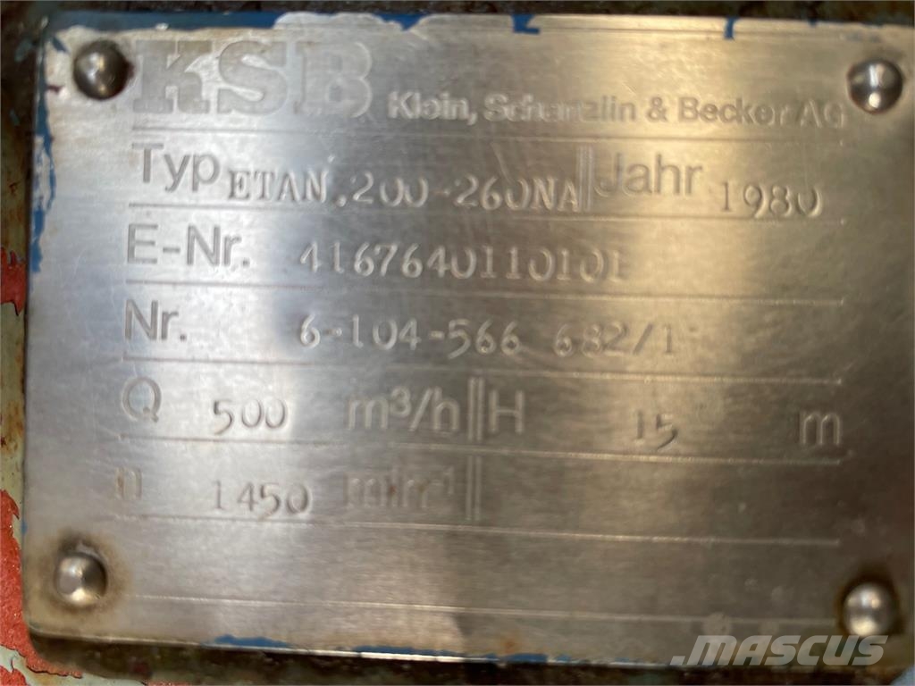 KSB Type ETAN 200-260NA vandpumpe 水泵