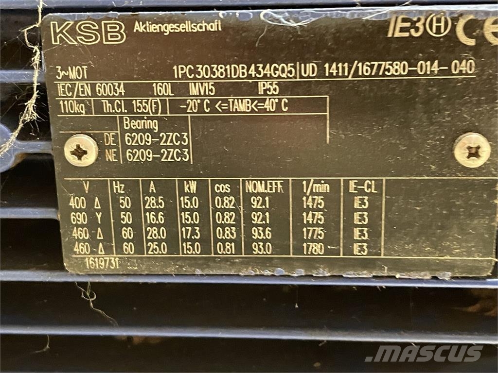 KSB vandpumpe type F80-315G H1601 水泵